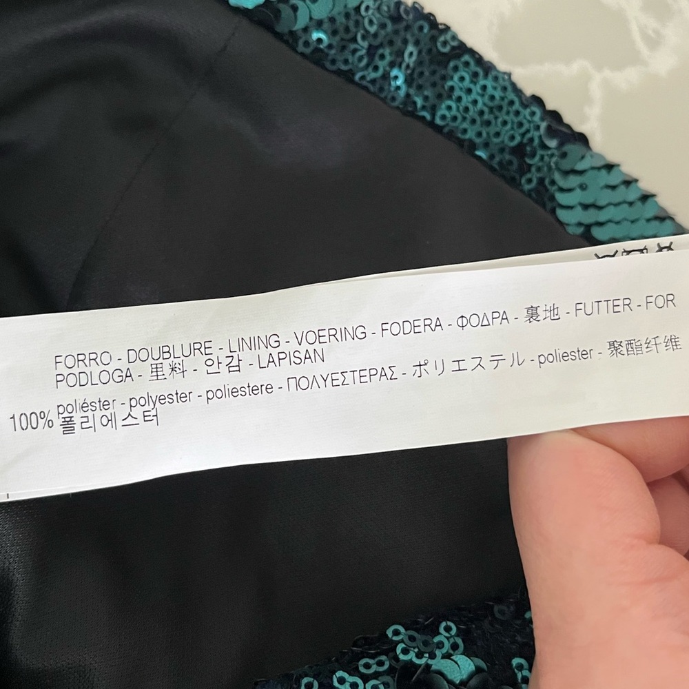 Zara Emerald Green Sequinned Tube Top with Diamond Pattern - Picture 11 of 11